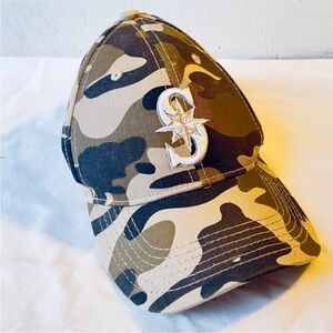 Seattle Mariners Brown Black Military Adjustable Hat Boeing Flag Patriotic